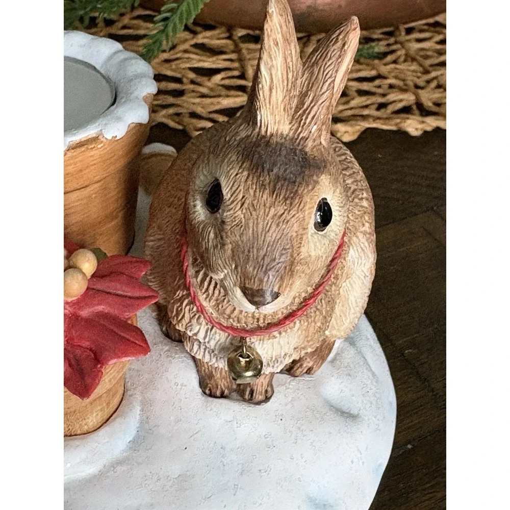 VTG 1980s Hallmark Tea Light‎ Candle Holder Sketchbook Marjolein Bastin Rabbit